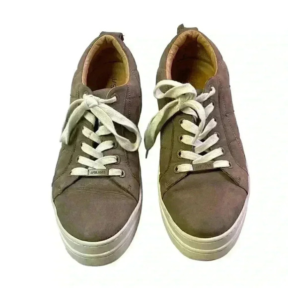 J/Slides Women's Aimee Quilted Suede Platform Sneakers SIZE-8 - Picture 2 of 9